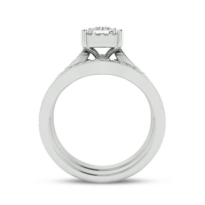 Timeless 14k White Gold 0.9ct Lab Diamond Engagement Ring