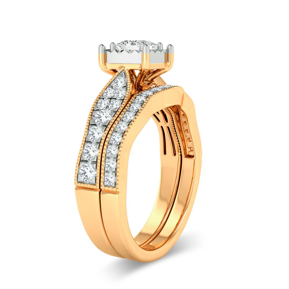 14k Yellow Gold 0.9ct Lab Diamond Womens Bridal Ring