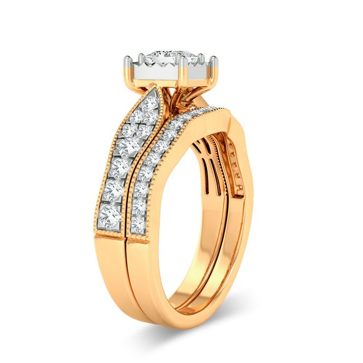 14k Yellow Gold 0.9ct Lab Diamond Womens Bridal Ring