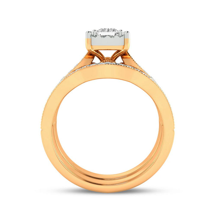 14k Yellow Gold 0.9ct Lab Diamond Womens Bridal Ring