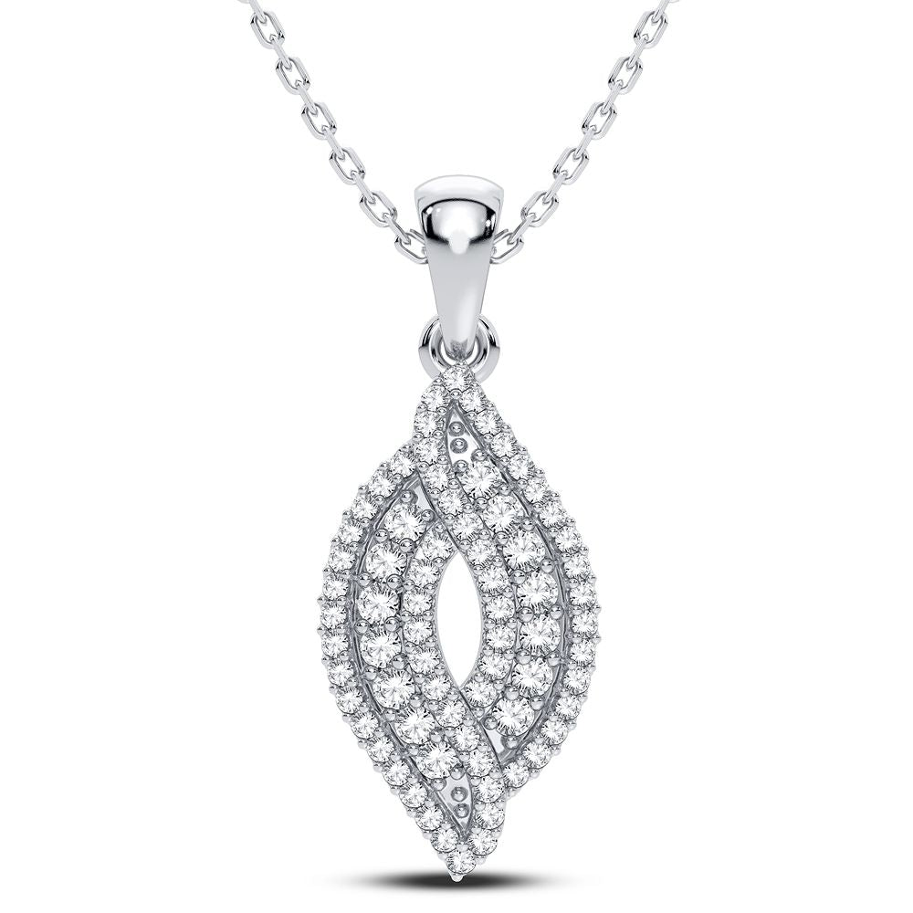 10k White Gold 0.33CT Lab Diamond Pendant for Women