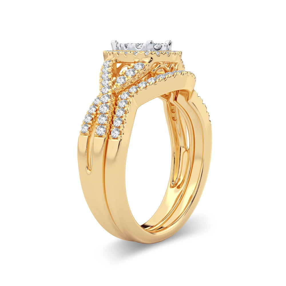 Elegant 14k Yellow Gold 0.50ct Lab Diamond Bridal Ring