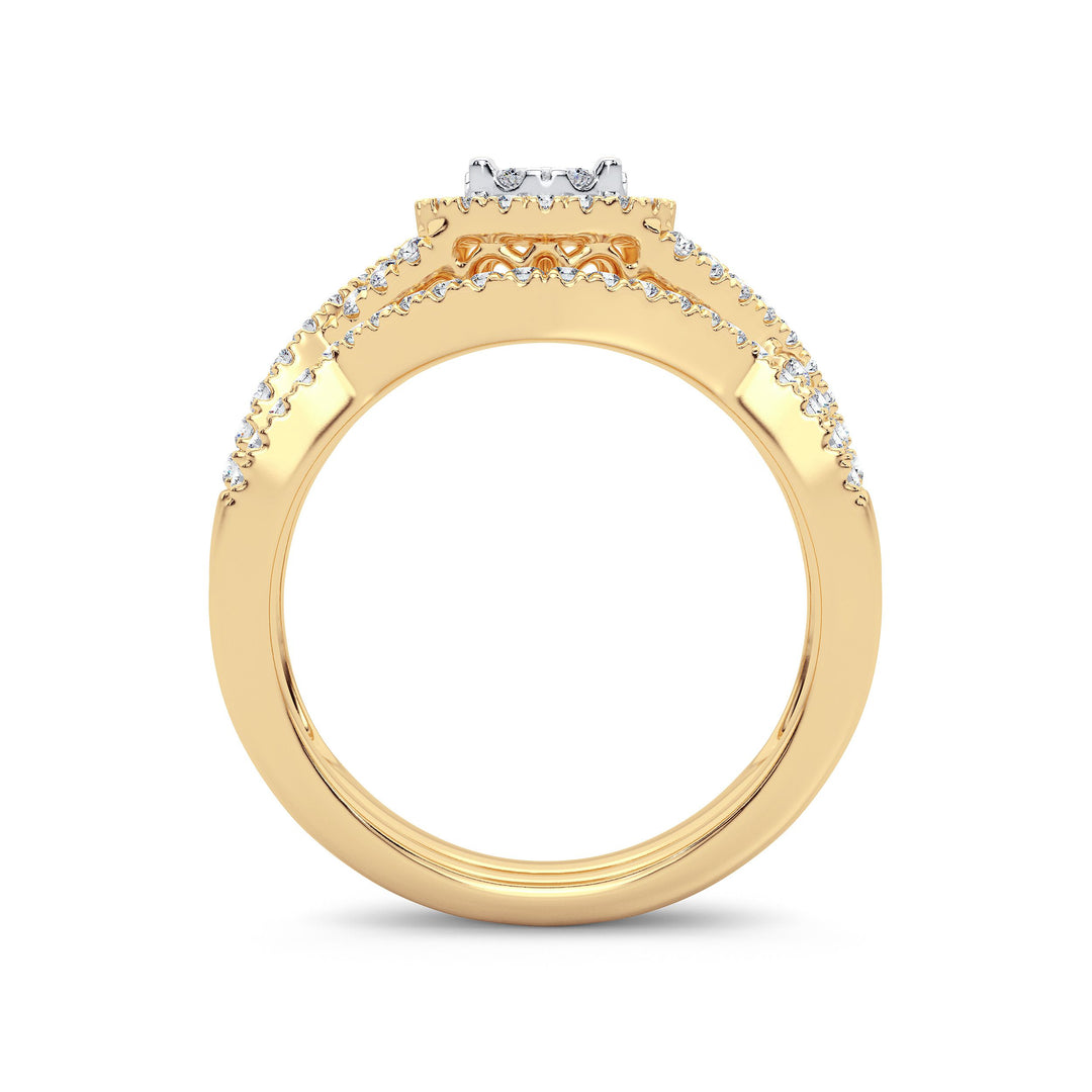Elegant 14k Yellow Gold 0.50ct Lab Diamond Bridal Ring