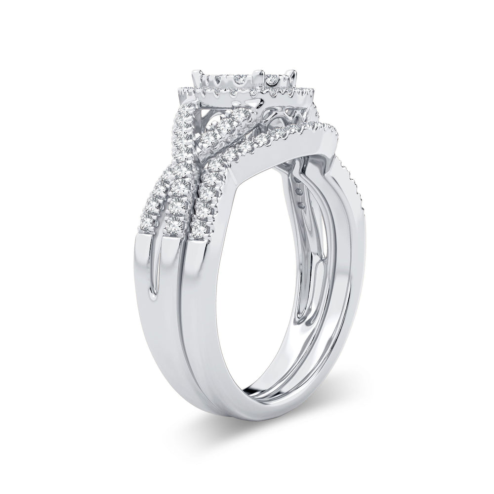 Luminous 14k White Gold 0.50ct Lab Diamond Bridal Ring
