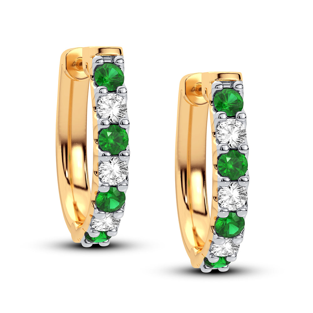Chic 14K Yellow Gold Lab Diamond Stud Earrings