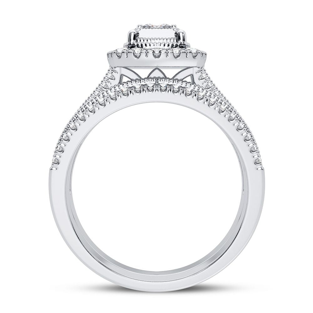 Timeless 14k White Gold Lab Diamond Bridal Ring (0.62CT)