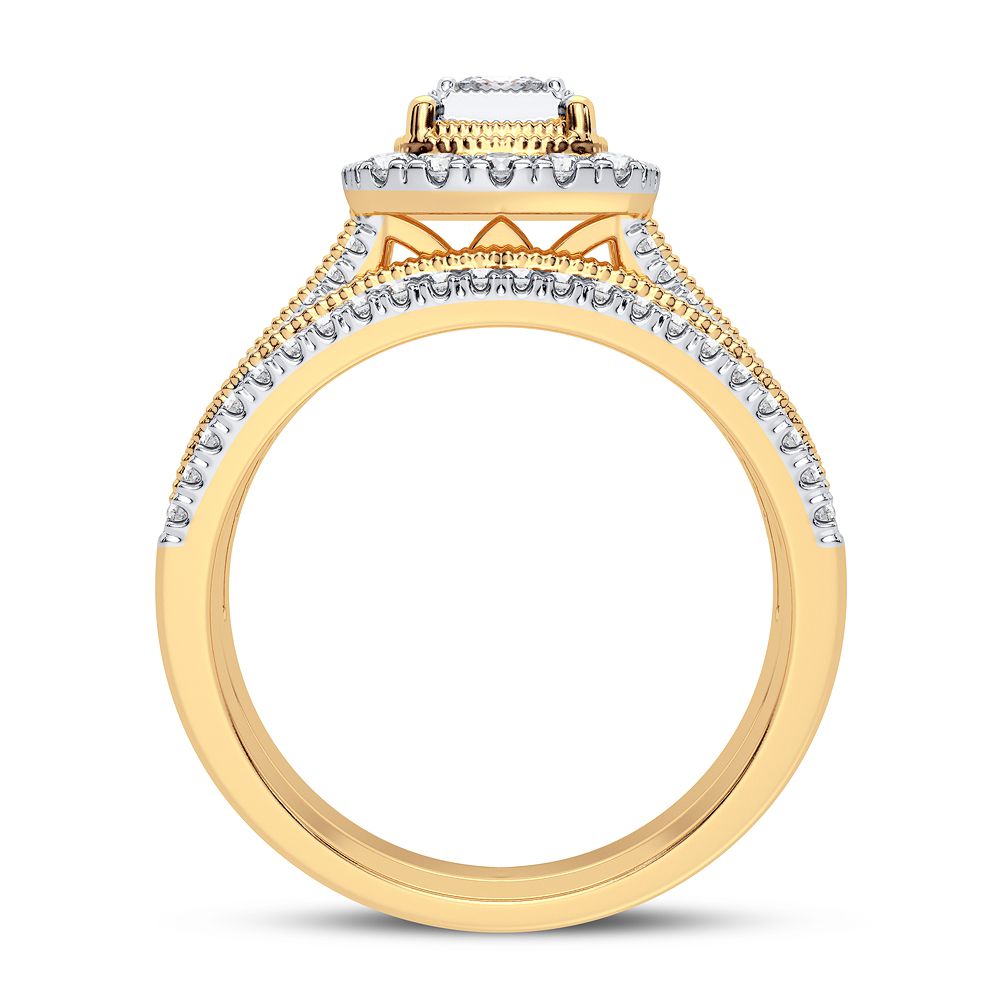 14k Yellow Gold Lab Diamond Womens Bridal Ring 0.62CT