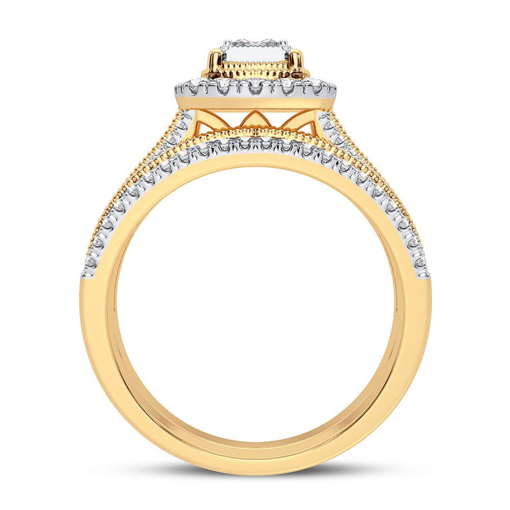 14k Yellow Gold Lab Diamond Womens Bridal Ring 0.62CT