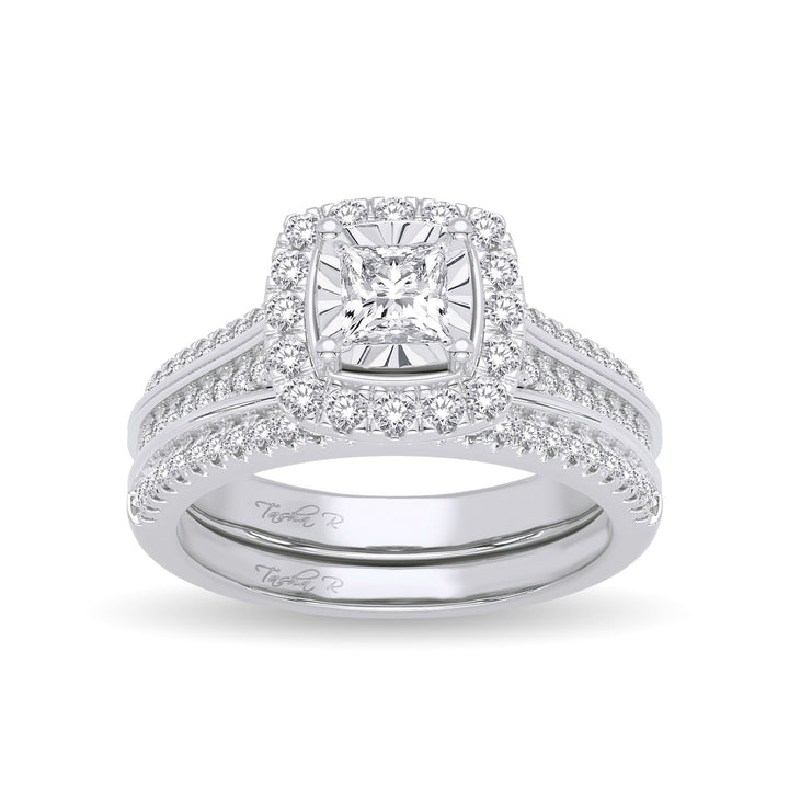 Luminous 14k White Gold Lab Diamond Bridal Ring (0.64CT)