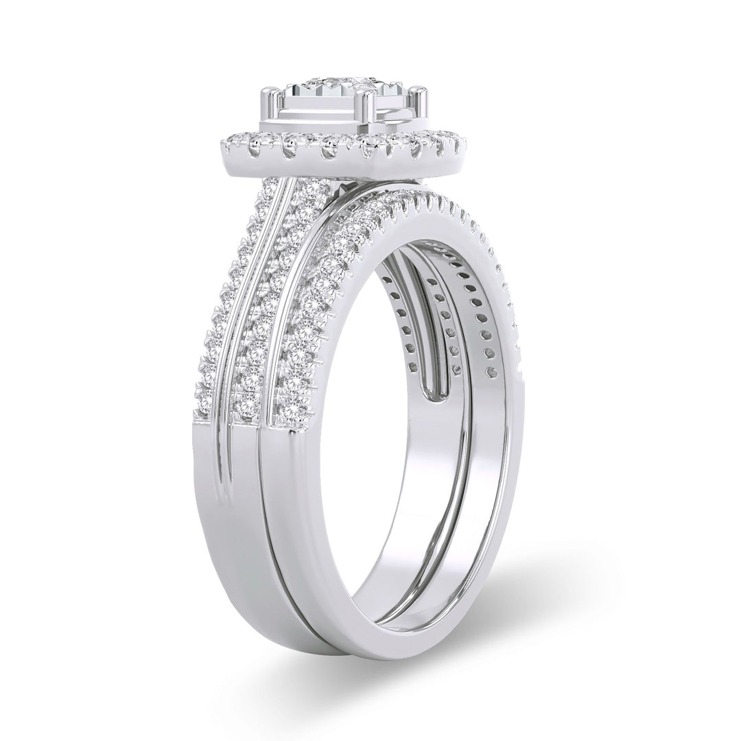 Luminous 14k White Gold Lab Diamond Bridal Ring (0.64CT)