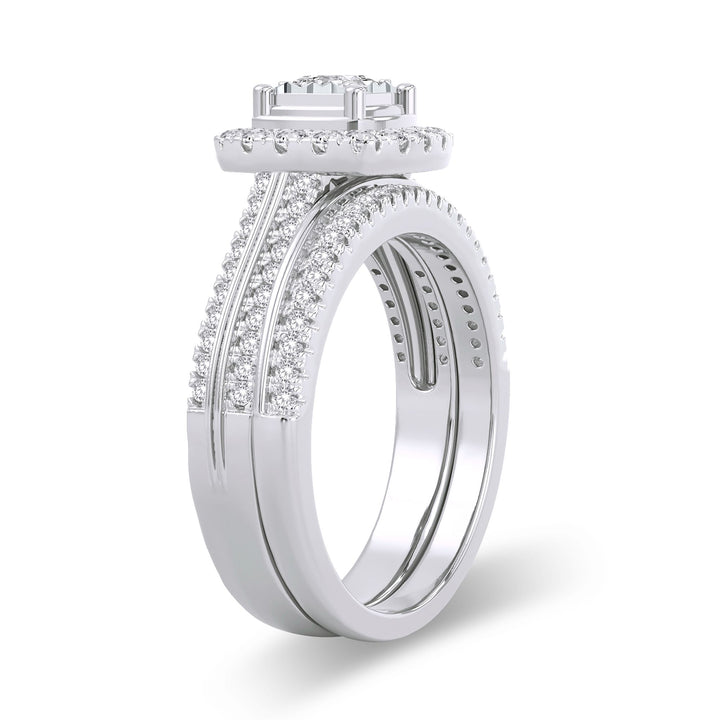 Luminous 14k White Gold Lab Diamond Bridal Ring (0.64CT)