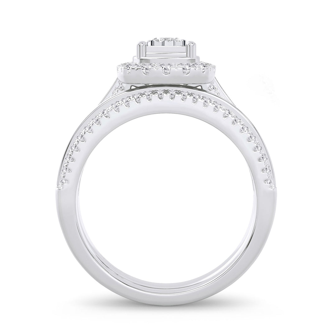 Luminous 14k White Gold Lab Diamond Bridal Ring (0.64CT)