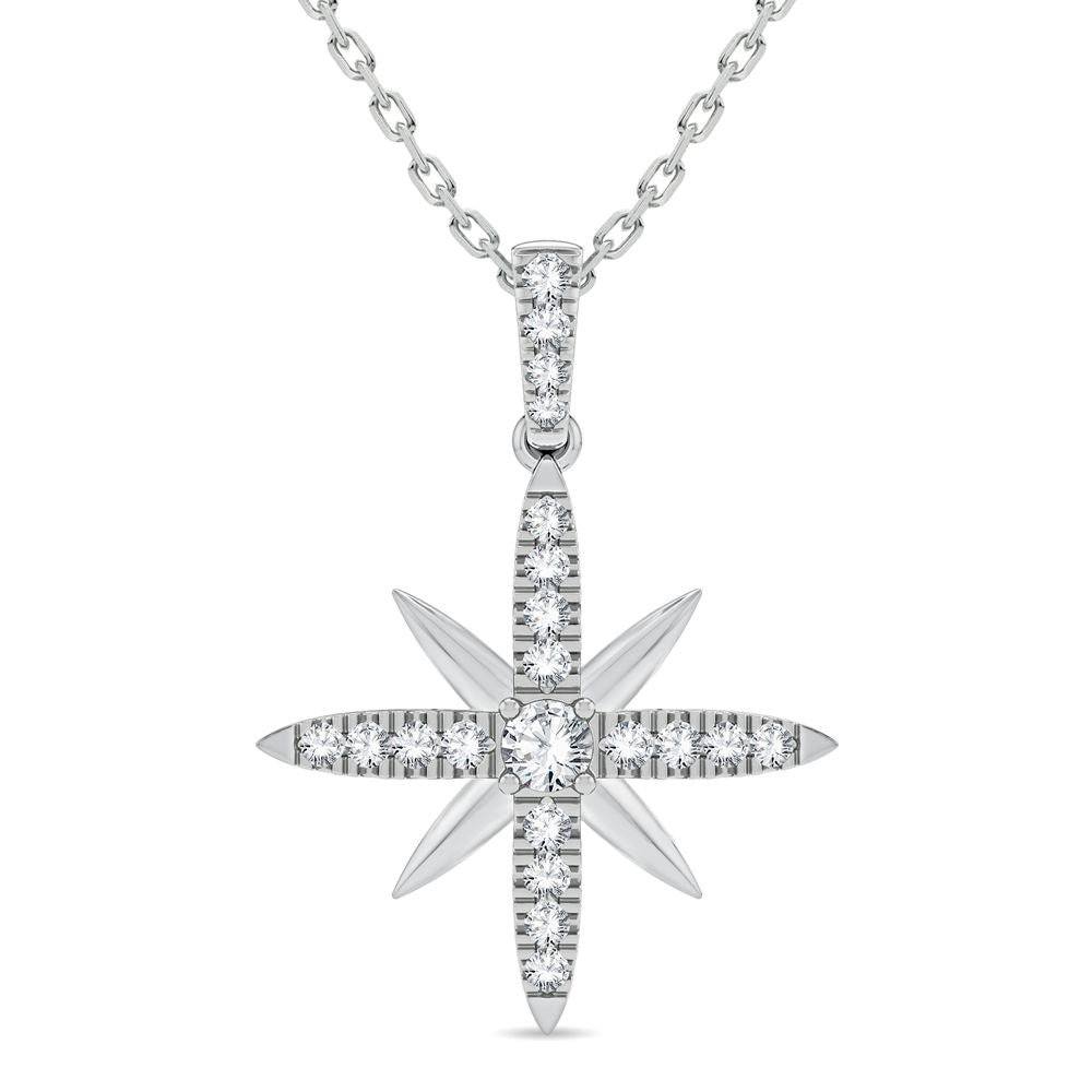 Elegant 14k White Gold 0.40CT Lab Diamond Pendant