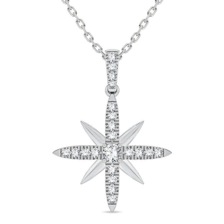 Elegant 14k White Gold 0.40CT Lab Diamond Pendant