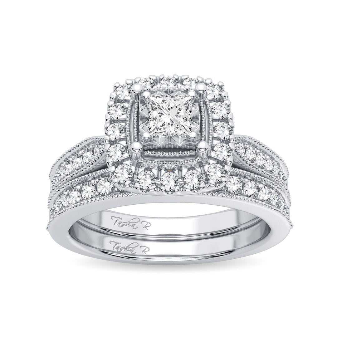 Sparkling 14k White Gold Lab Diamond Bridal Ring (0.75CT)
