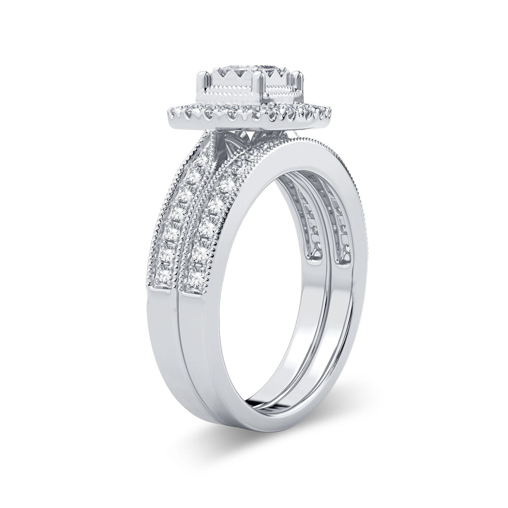Sparkling 14k White Gold Lab Diamond Bridal Ring (0.75CT)