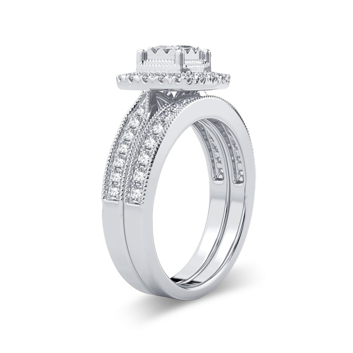 Sparkling 14k White Gold Lab Diamond Bridal Ring (0.75CT)