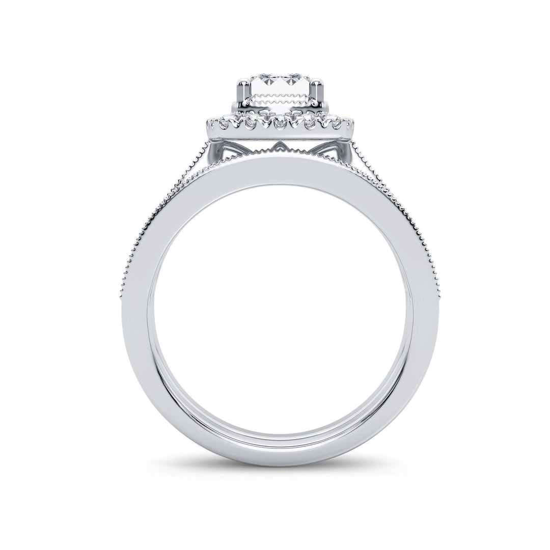 Sparkling 14k White Gold Lab Diamond Bridal Ring (0.75CT)