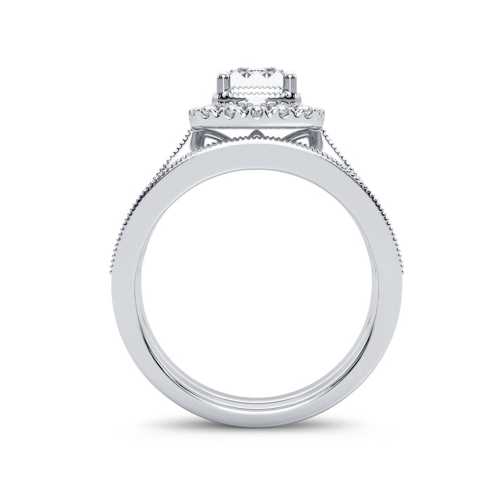 Sparkling 14k White Gold Lab Diamond Bridal Ring (0.75CT)