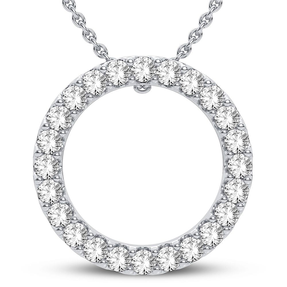 Chic 10k White Gold 0.34CT Lab Diamond Pendant for Her