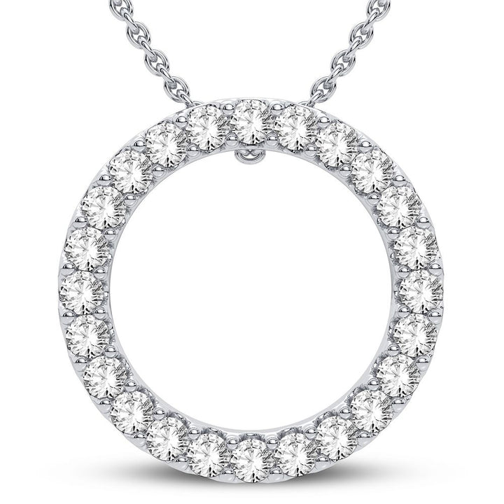 Chic 10k White Gold 0.34CT Lab Diamond Pendant for Her