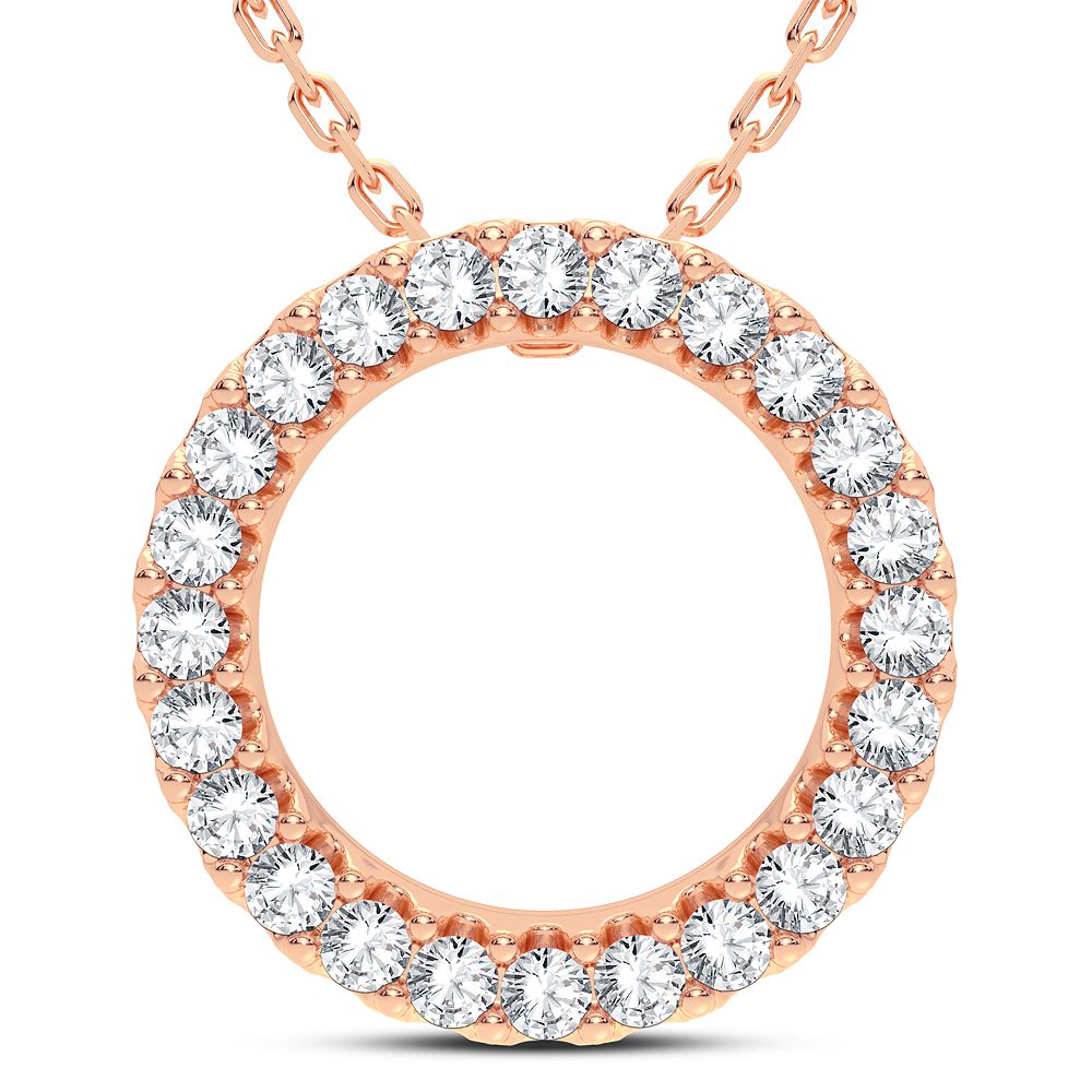 Romantic Rose Gold Lab Diamond Pendant: Timeless Elegance