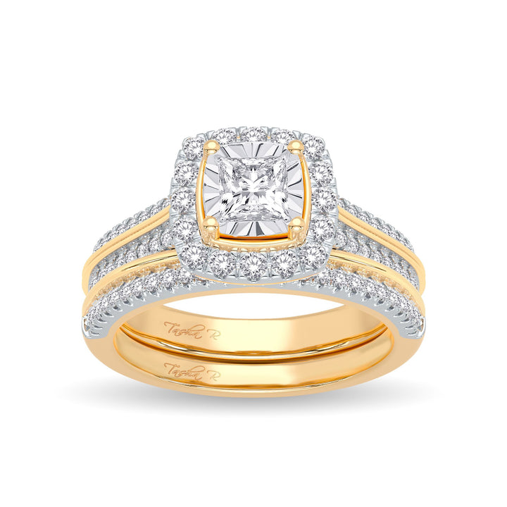 Luminous 14k Yellow Gold Lab-Grown 0.64CT Diamond Bridal Ring