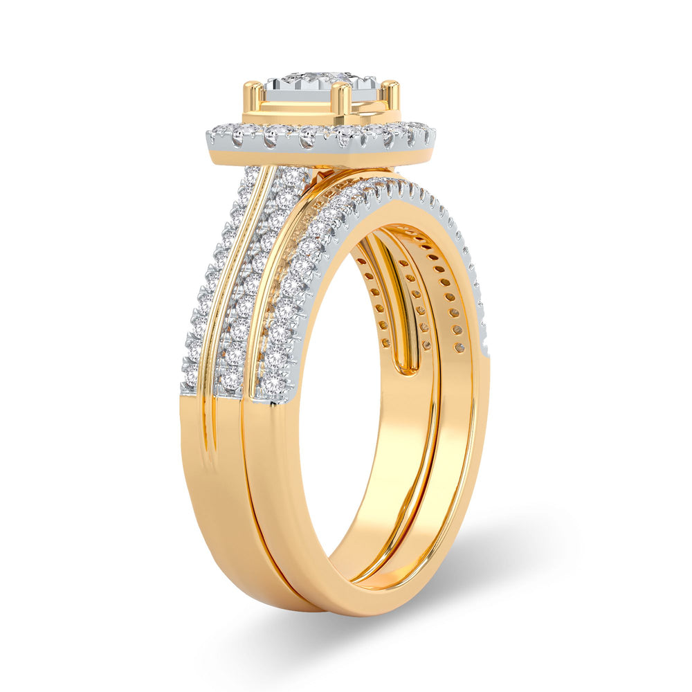 Luminous 14k Yellow Gold Lab-Grown 0.64CT Diamond Bridal Ring