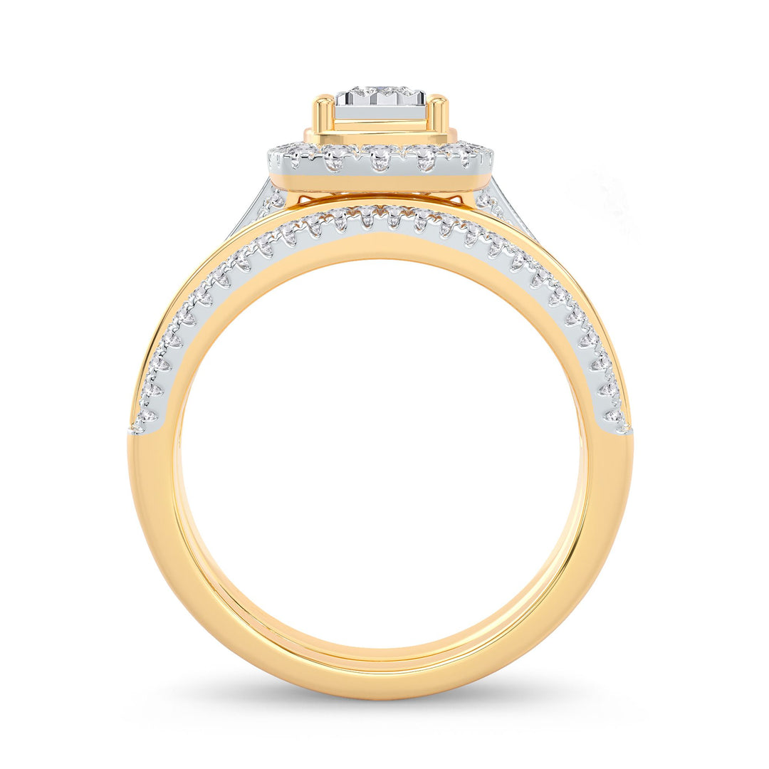 Luminous 14k Yellow Gold Lab-Grown 0.64CT Diamond Bridal Ring