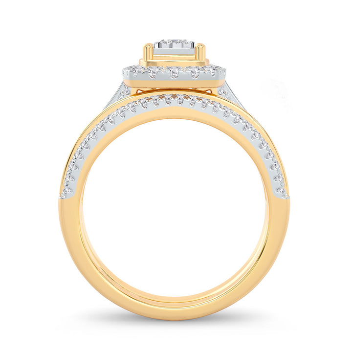 Luminous 14k Yellow Gold Lab-Grown 0.64CT Diamond Bridal Ring