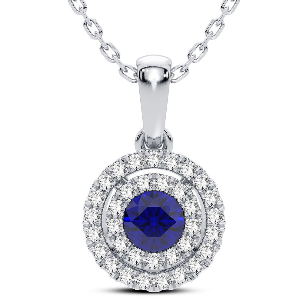 Delicate 14k White Gold Lab Diamond Pendant for Her