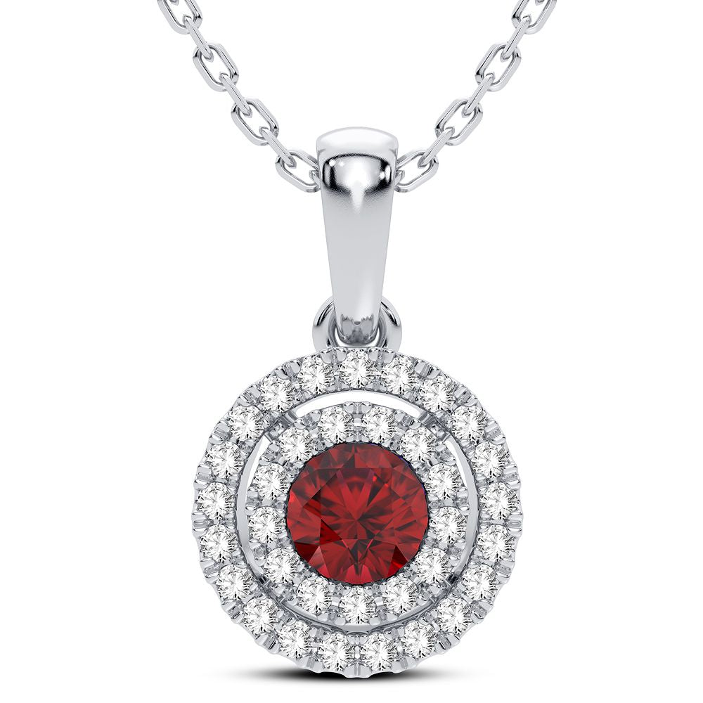 14K White Gold Lab Diamond Womens Pendant Charm