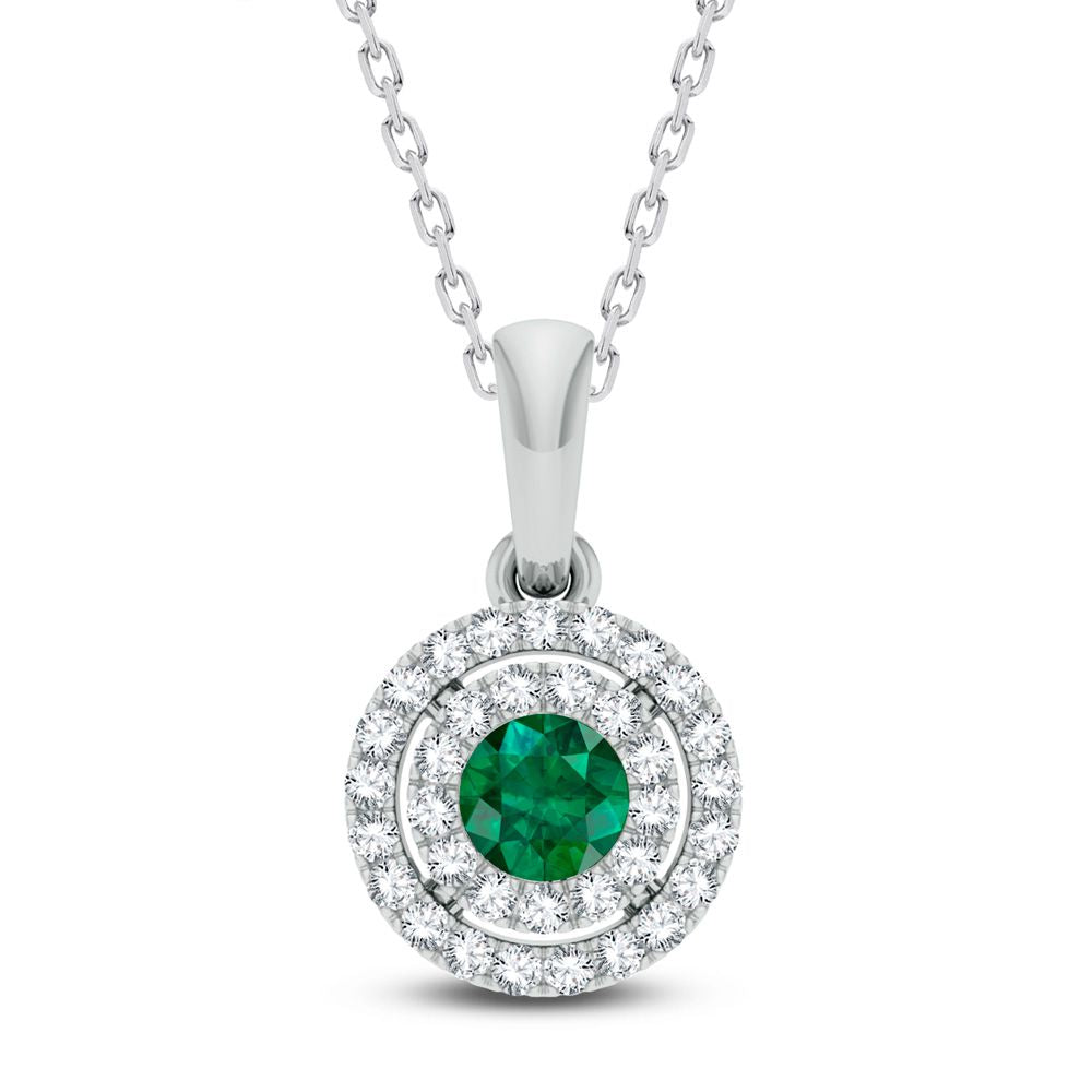 14K White Gold Lab Diamond Pendant for Women