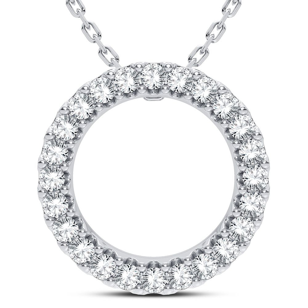 Chic 14k White Gold Lab Grown Diamond Womens Pendant