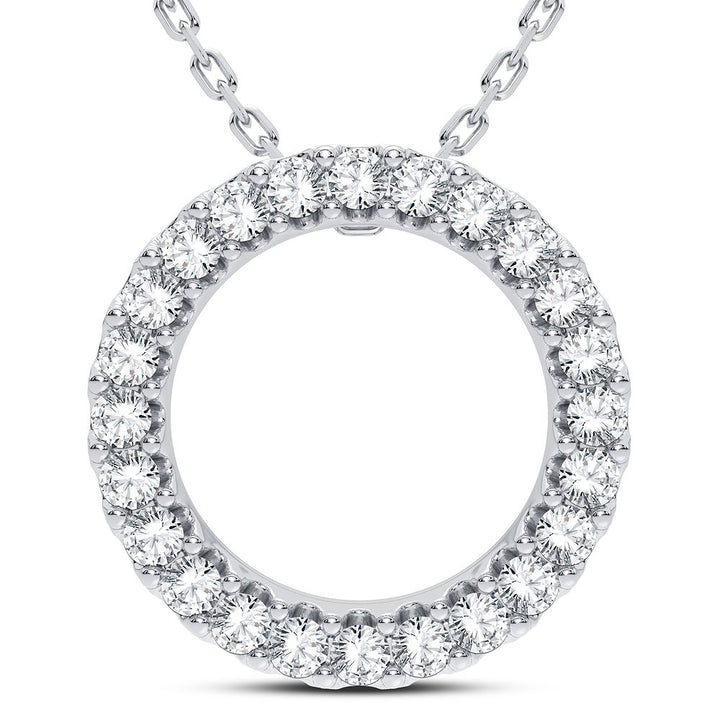 Chic 14k White Gold Lab Grown Diamond Womens Pendant