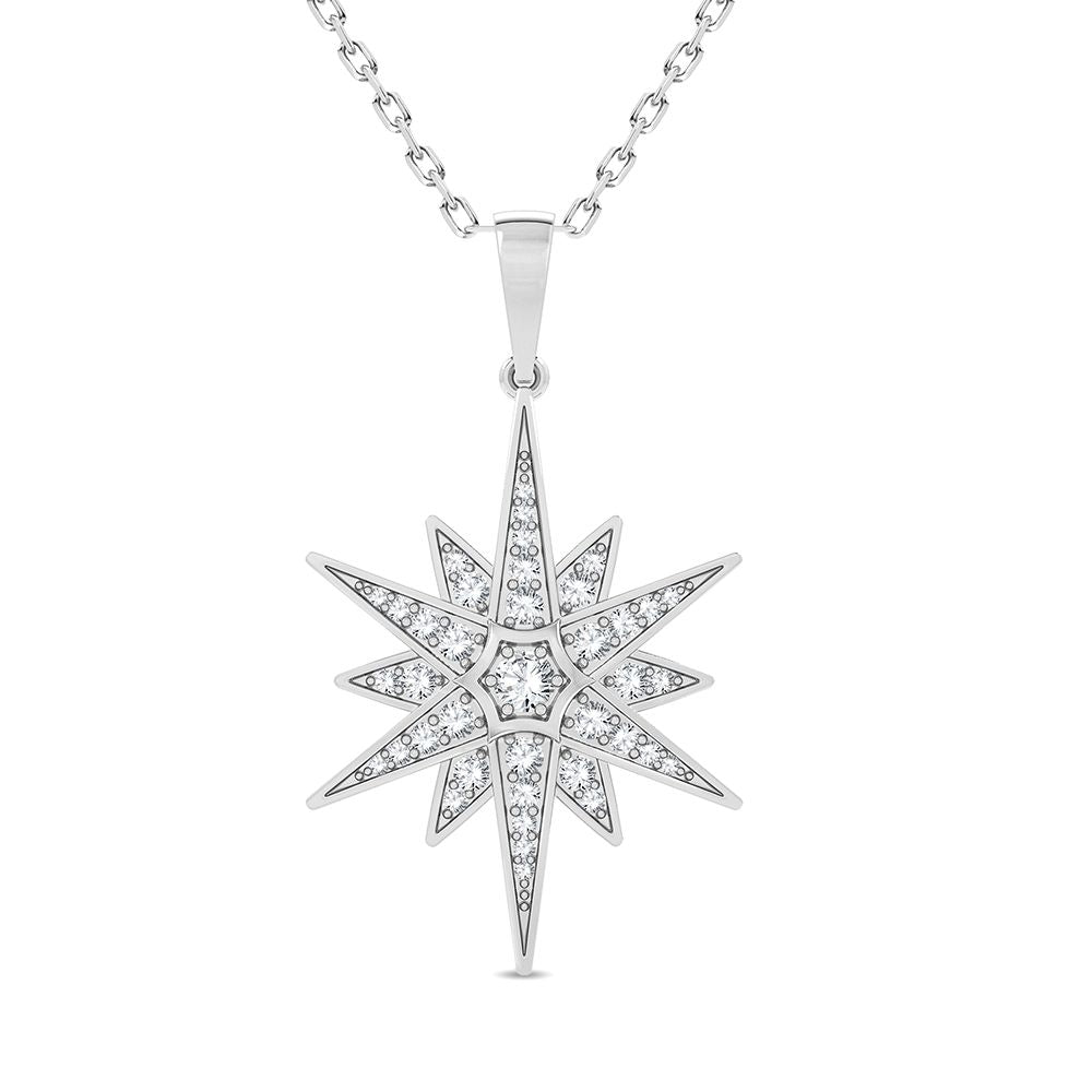 Elegant 14k White Gold 0.50CT Lab Diamond Womens Pendant