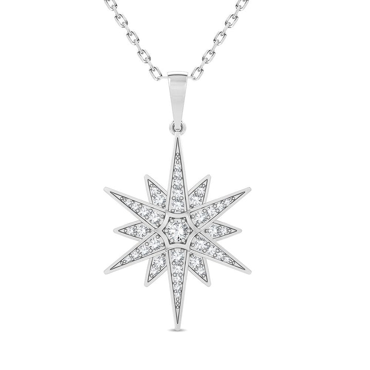 Elegant 14k White Gold 0.50CT Lab Diamond Womens Pendant