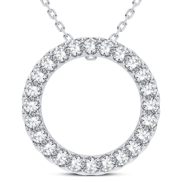 Chic 14k White Gold 0.50CT Lab Diamond Pendant for Her