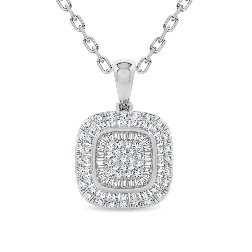 Chic 0.50CT Lab Diamond Pendant in Pristine White Gold
