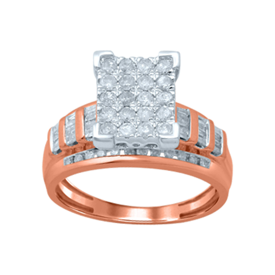 Chic 10k Rose Gold 2CT Lab Diamond Womens Ring