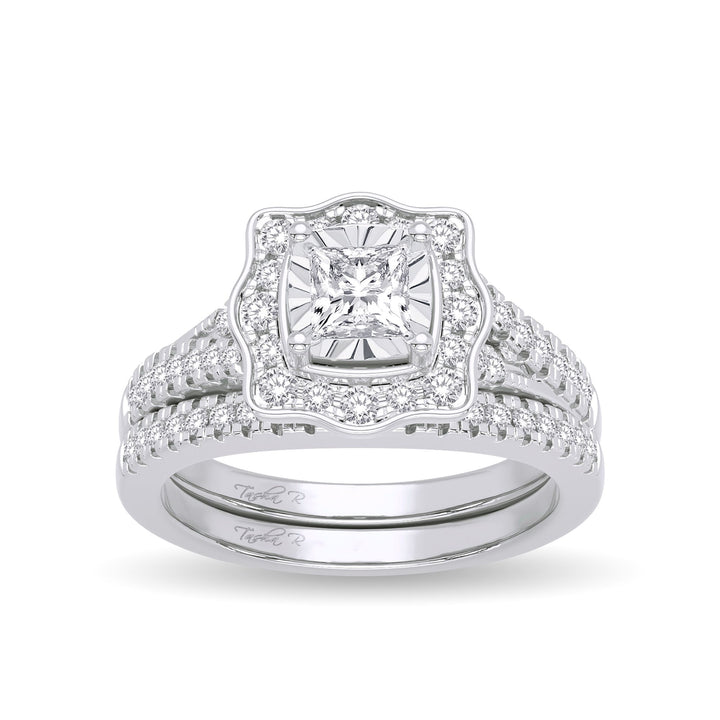 Timeless 14k White Gold Lab Diamond Bridal Ring (0.62CT)