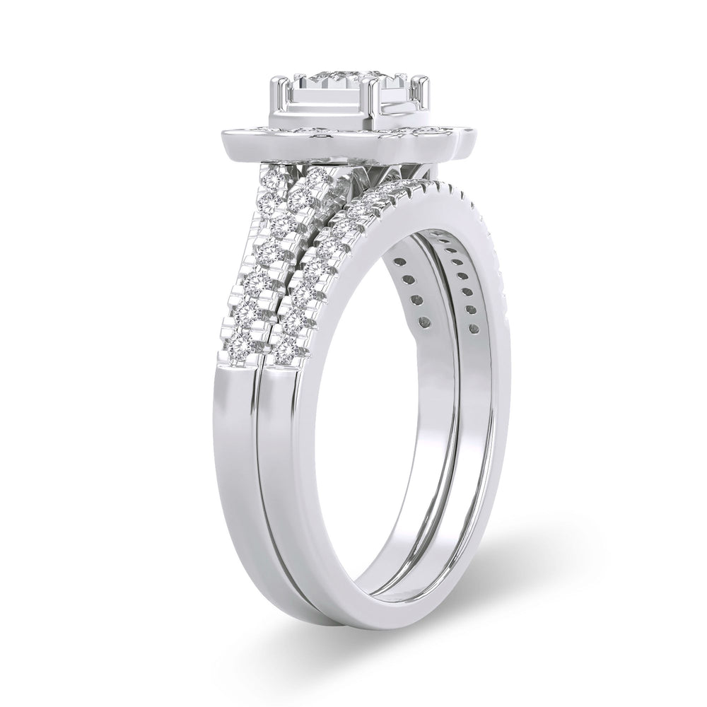 Timeless 14k White Gold Lab Diamond Bridal Ring (0.62CT)