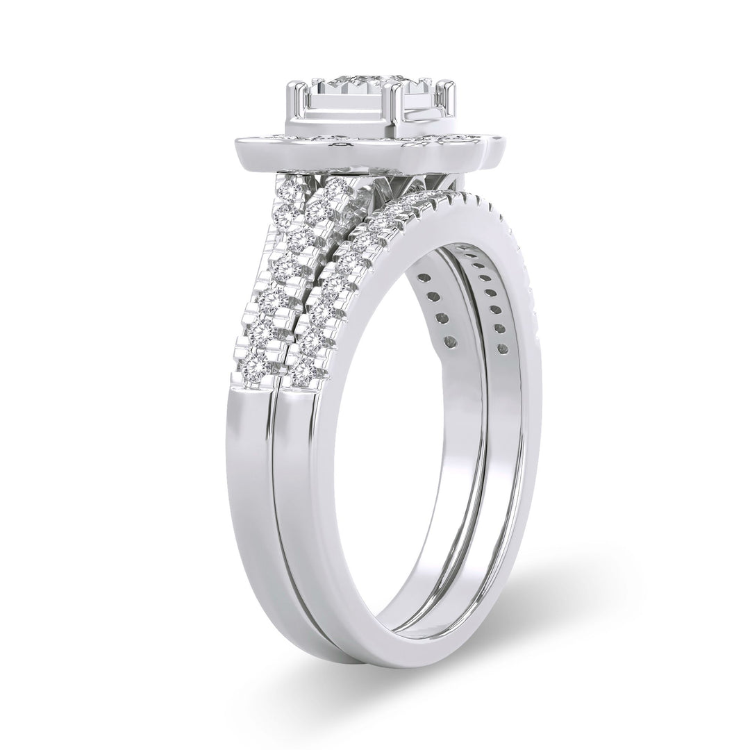 Timeless 14k White Gold Lab Diamond Bridal Ring (0.62CT)