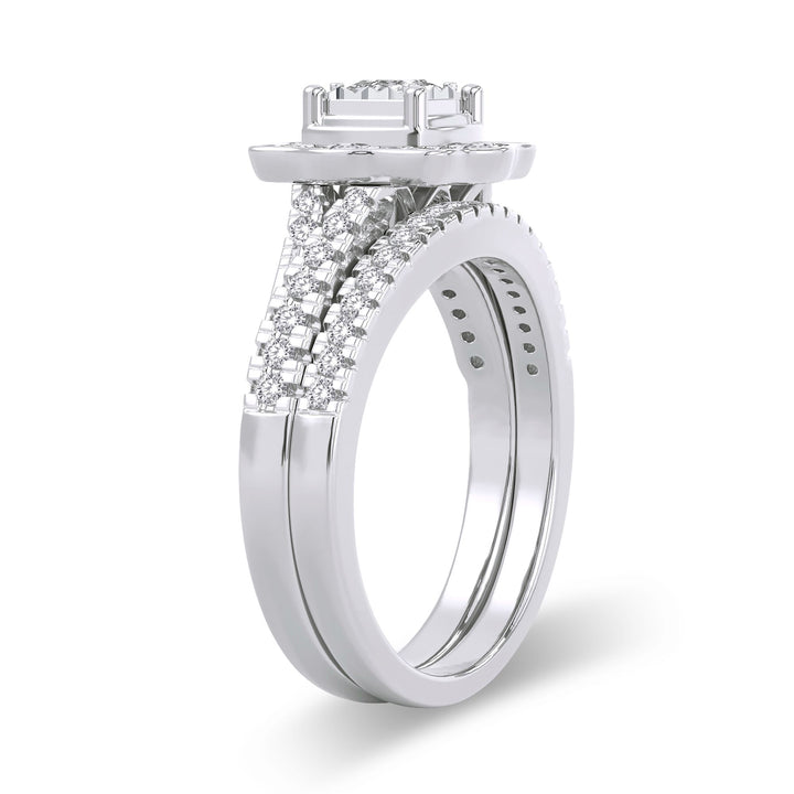 Timeless 14k White Gold Lab Diamond Bridal Ring (0.62CT)