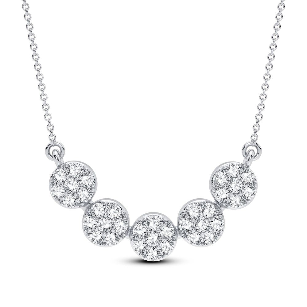 14K White Gold Lab-Created Diamond Pendant Necklace