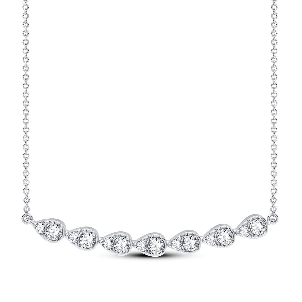 14K White Gold 0.33CT Lab Diamond Pendant Necklace