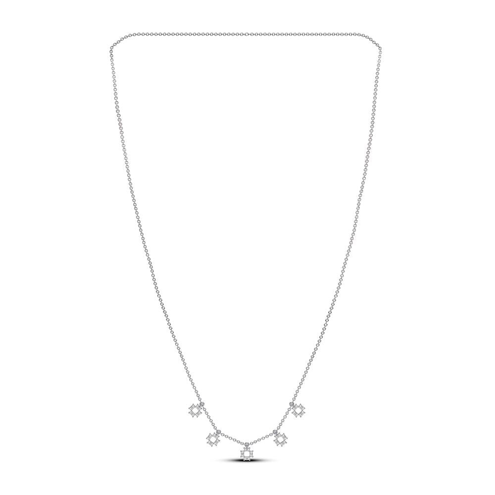 14k White Gold Lab Diamond Pendant Necklace for Women