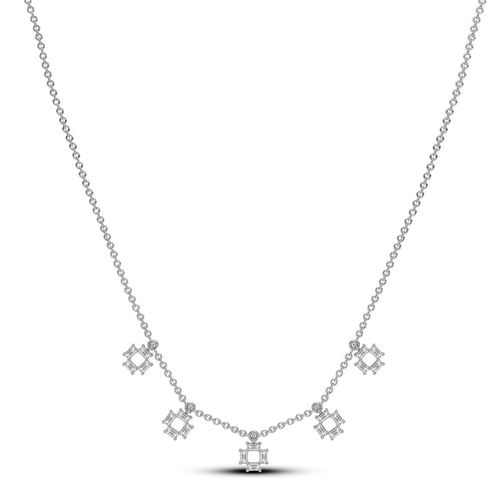 14k White Gold Lab Diamond Pendant Necklace for Women