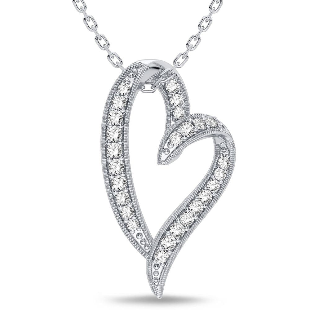 Elegant 14k White Gold 0.15CT Lab Diamond Pendant