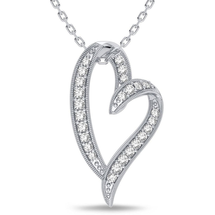 Elegant 14k White Gold 0.15CT Lab Diamond Pendant